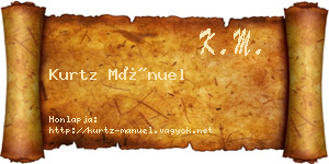 Kurtz Mánuel névjegykártya